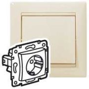 Розетка 1-м СП Valena 16А IP20 2P+E с заземл. немецк. стандарт механизм сл. кость (DIY-упак.) IEK 695612