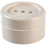 Розетка 1-м ОП 16А IP20 круглая без заземл. керамика беж. Makel 16012