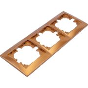 Рамка 3-м Mira горизонт. зол. метал. LEZARD 701-1300-148