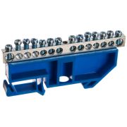 Шина нулевая N 6х9 14 отверст. цинк син. изолятор на DIN-рейку PROxima EKF sn1-63-14-d