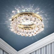 Светильник DK16 GD/WH декор «круглый с мелкими хрусталиками» зол./прозр. ЭРА C0043749