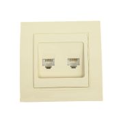 Розетка компьютерная + телефонная 2-м СП Бриллиант сл. кость UNIVersal 7948837