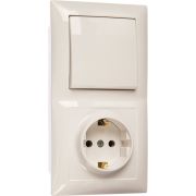 Блок СП БКВР-411 Селена (1-кл. выкл. + розетка с заземл.) бел. Кунцево 8207