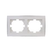 Рамка 2-м Rain горизонт. с хром. боковой вставкой бел. LEZARD 703-0225-147