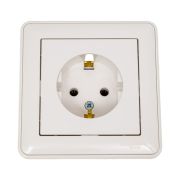 Розетка 1-м СП W59 16А IP20 с заземл. без защ. шторок бел. SE RS16-154-18