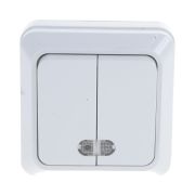 Выключатель 2-кл. ОП Bolleto 10А IP20 7123 накладной с подсветкой бел. ASD / IN HOME 4680005959778
