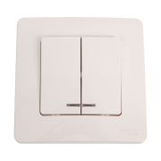 Выключатель 2-кл. СП Blanca 6А IP20 (сх. 5) 250В с подсветкой молочн. SE BLNVS006512