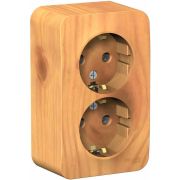 Розетка 2-м ОП Blanca 16А IP20 250В с заземл. без защ. шторок с изолир. пластиной ясень SE BLNRA010215