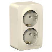 Розетка 2-м ОП Blanca 16А IP20 250В с заземл. без защ. шторок с изолир. пластиной молоч. SE BLNRA010212