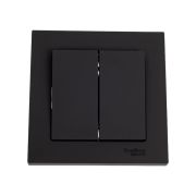 Выключатель 2-кл. СП AtlasDesign 10А IP20 (сх. 5) 10AX в сборе карбон SE ATN001052