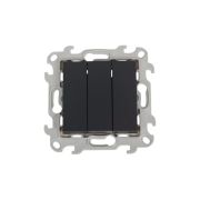 Выключатель 3-кл. 1п 2мод. СП Simon 24 10А IP20 механизм графит Simon 2450391-038