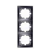Рамка 3-м Mira вертикал. без вставки черн. бархат LEZARD 701-4200-153
