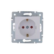 Розетка 1-м СП Karina с заземл. защ. шторки керамика механизм бел. LEZARD 707-0288-124