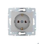 Розетка 1-м СП Karina с заземл. термопласт механизм матов. серебр. LEZARD 707-4388-122B