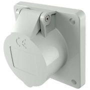 Розетка панельная 16А 2п 12ч 40-50В IP44 прямая фланец 75х75мм винтовые клеммы сер. Mennekes 1603