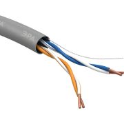 Кабель витая пара U/UTP кат.5E 2х2х24AWG solid CCA PVC Simple сер. (м) Эра Б0044433