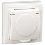 Розетка 1-м СП Кварта РСбш10-3-КБ-44 16А IP44 с заземл. защ. шторки с крышкой бел. GENERICA KV-R16-16-44-K01