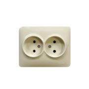 Розетка 2-м Karina Life без заземл. ПБТ крем. LEZARD 708-0300-128B