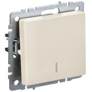 Выключатель 1-кл. СП BRITE ВС10-1-1-БрКр 10А с индик. механизм беж. IEK BR-V10-1-10-K10