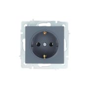 Розетка 1-м СП Vesna с заземл. ПБТ механизм графит LEZARD 742-3488-122B