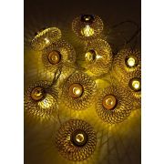 Гирлянда светодиодная «Фонарики» золото 5х3см 10LED тепл. бел. 1.8+0.3м КОСМОС KOC_GIR-B121