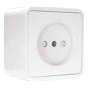 Розетка 1-мест. белая о/у 10А IP44 «ПРАГА» EKF