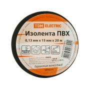 Изолента черная ПВХ 0,13*15мм*20м TDM