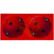 200010 Розетка с з/к двойная со шторками под углом 45гр (красная) SPL (10шт)