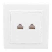 Розетка компьют.+телефонная RJ45+RJ11 белая с/у «МИНСК» EKF