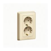Розетка 2-мест. слон. кость с/у с з/к в сборе 16А CARIVA L773727 LEGRAND