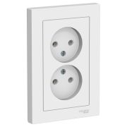 Розетка 2-мест. белая с/у в сборе 16А ATLAS 000120 SCHNEIDER ELECTRIC