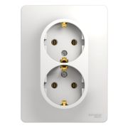 Розетка 2-мест. белая с/у с з/к в сборе 16А GLOSSA 000124 SCHNEIDER ELECTRIC