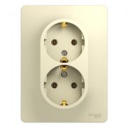 Розетка 2-мест. бежевая с/у с з/к в сборе 16А GLOSSA 000224 SCHNEIDER ELECTRIC