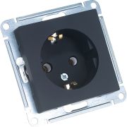 Розетка ATLASDESIGN с заземлением 16А механизм карбон